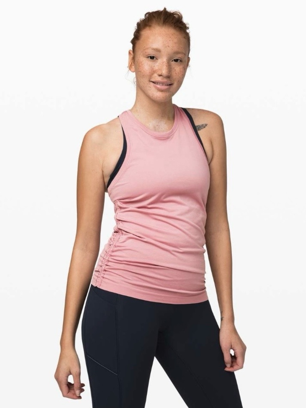 Lululemon Swiftly Speed Tank Cinch in Pink Taupe